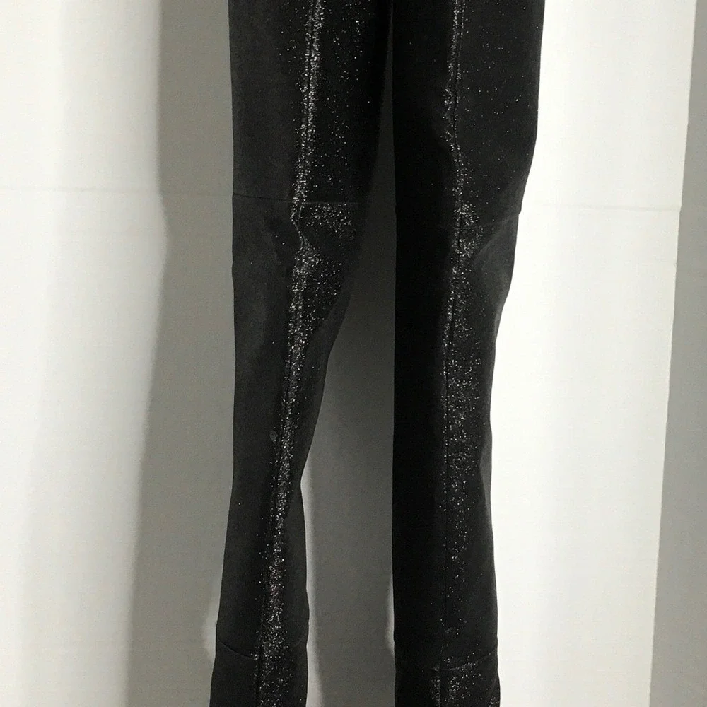 Black Glitter Thigh High Stiletto Boots Women's Sparkle Glamorous‎ Party Shoes